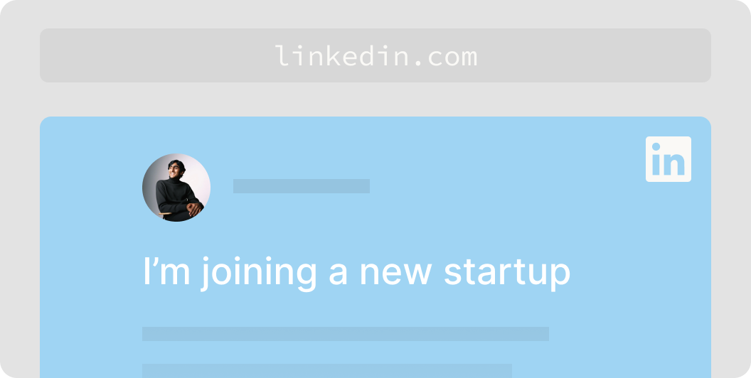 Visual showing a LinkedIn profile update